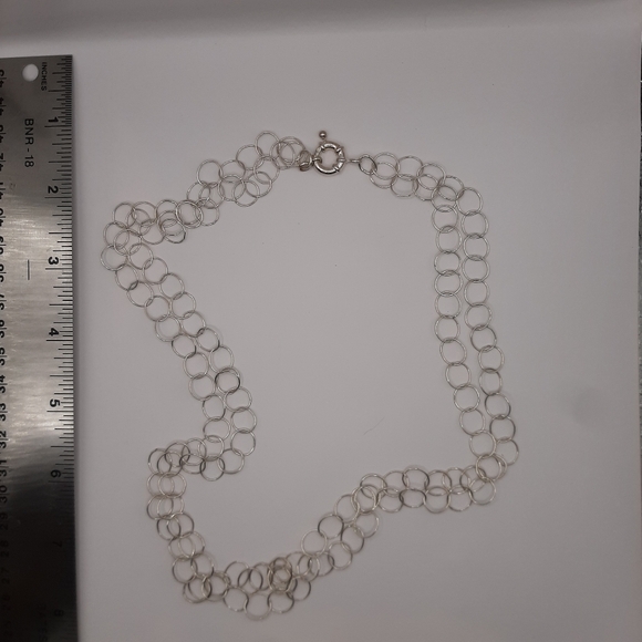 Delicate Silver Double Chain Necklace - Picture 3 of 3